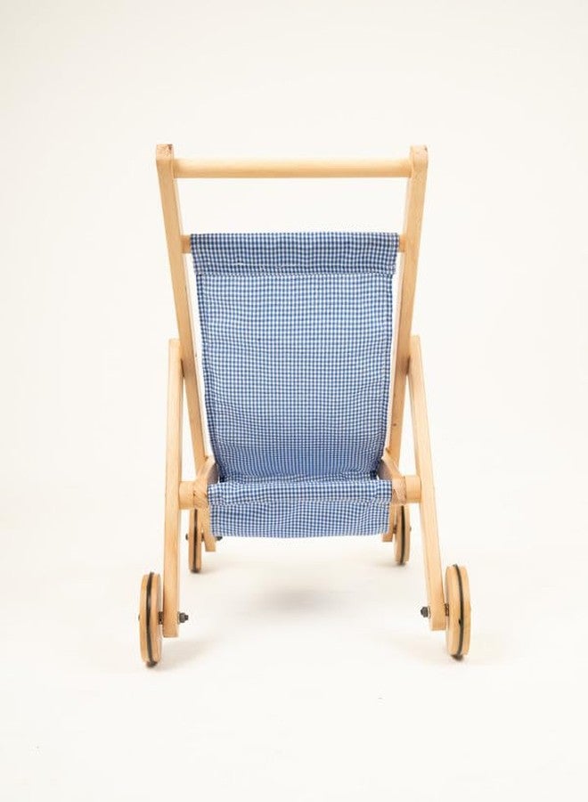 Rocking Potato Wooden Doll Stroller with Fabric Seat - Classic Toy Pram - Pretend Play Pushchair for Kids - Durable & Safe Design - Image 5